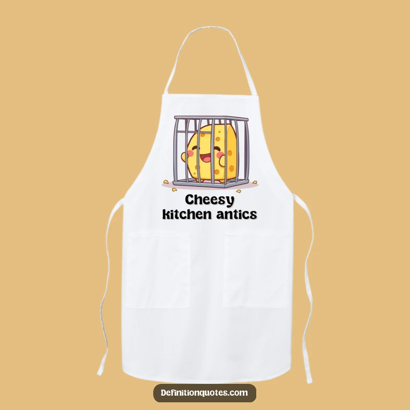 Funny Kawaii Cheese Escape Apron - Hilarious Kitchenwear for Foodie Adventurers