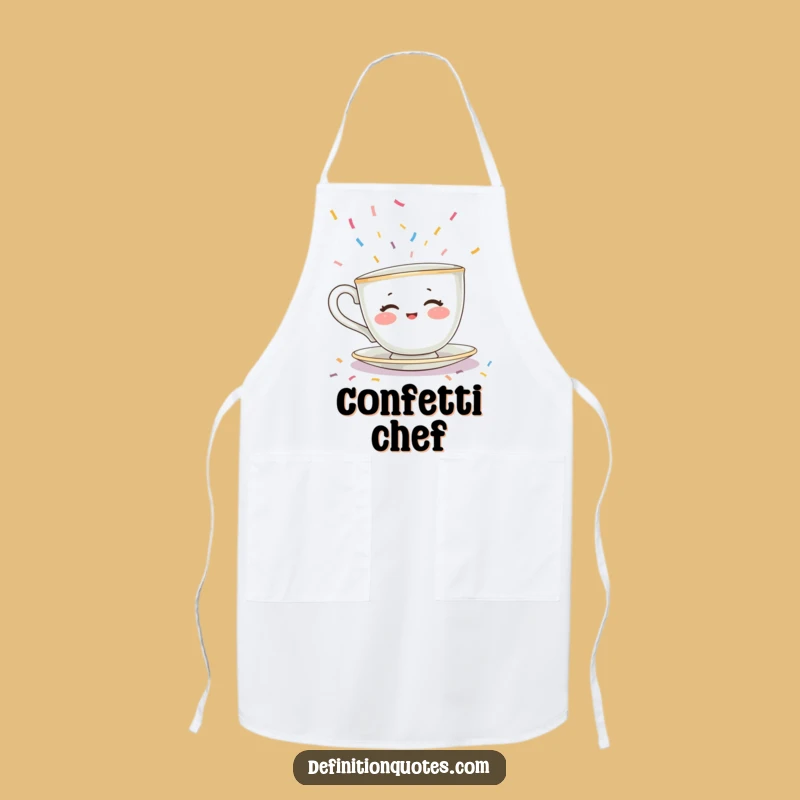 Funny Teacup Hiding Apron: Shy Confetti Panic Wear, Hilarious Introvert Gift
