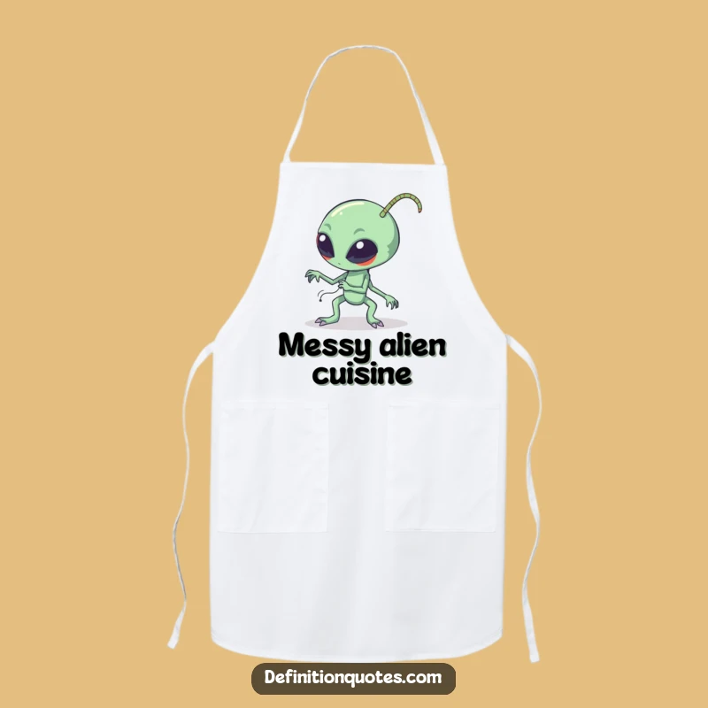 Funny Clumsy Alien Apron - Sci-Fi Character Tripping Kitchen Wear for Funny Cooks