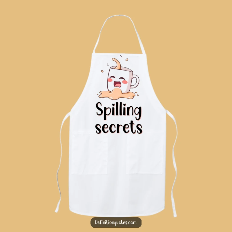 Funny Kawaii Coffee Mug Spill Apron - Hilarious Kitchenwear for Coffee Fanatics