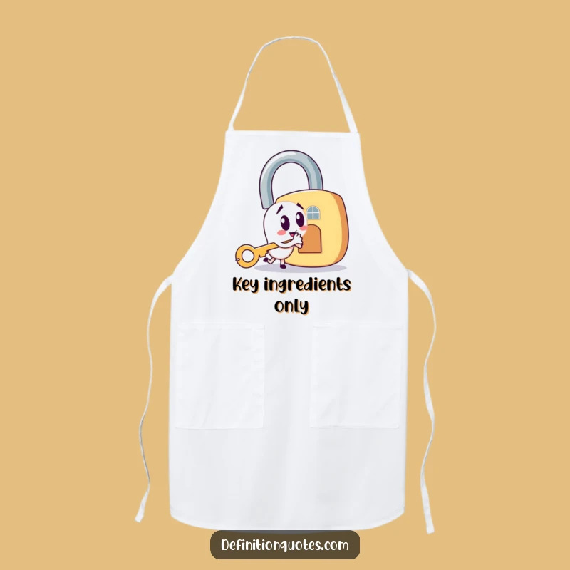 Funny Key & Padlock Apron - Mischievous Chef Unlocking Dinner, Kitchen Gift