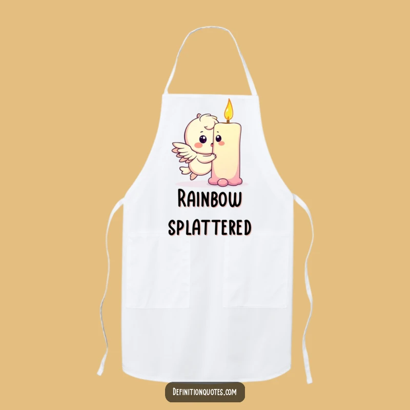 Funny Rainbow Bump Winged Apron - Magical Kitchen Adventures!