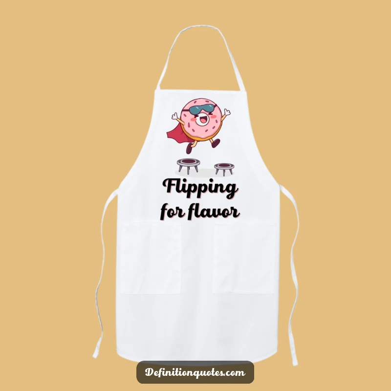 Funny Superhero Donut Apron: Giggling Hero Leaping Kitchen Fun Gift