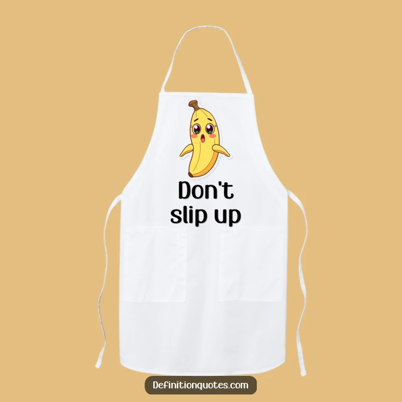 Funny Surprised Banana Peel Slide Apron - Kitchen Character Wear for Culinary Comedy