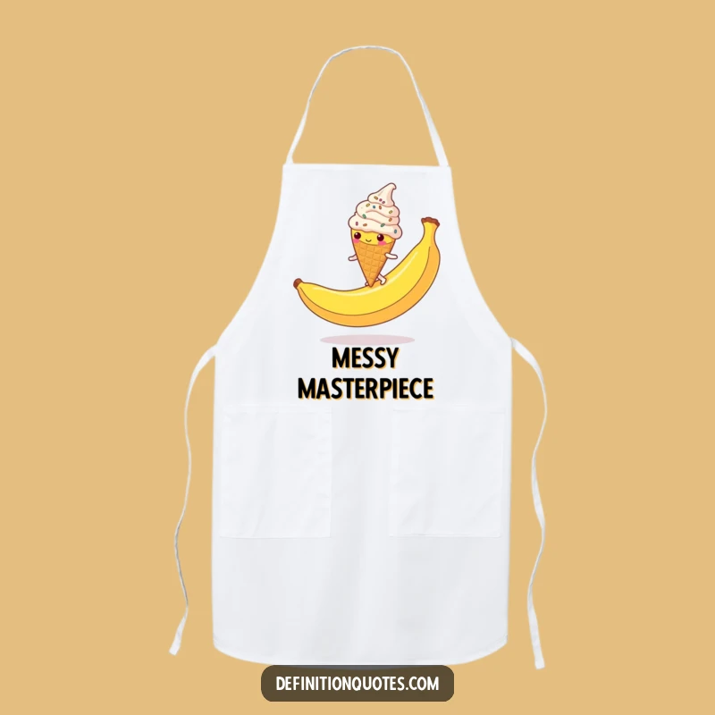 Funny Ice Cream Cone Apron: Kitchen Sprinkled Character Slip Chef Funny Gift