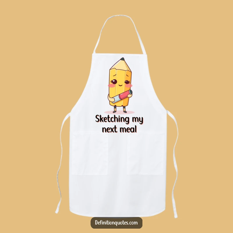 Funny Blushing Pencil Apron: Artist's Kitchen Creativity Comfort Gift