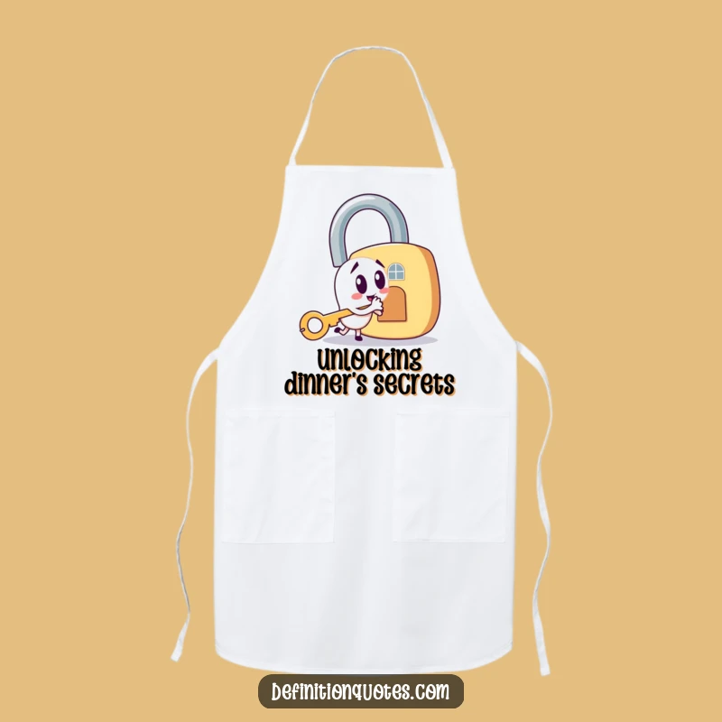 Funny Key & Padlock Apron: Mischievous Chef Tackles Kitchen Challenges