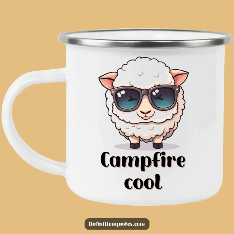Funny Sheep Sunglasses Camping Mug: Adventure with Farmyard Humor