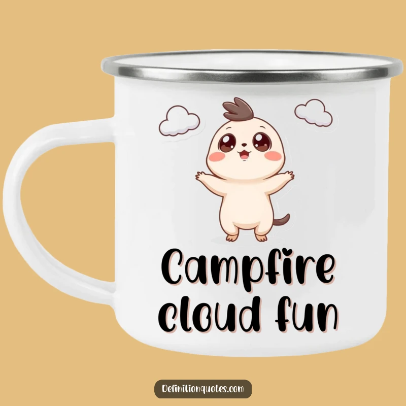 Funny Cloud Juggler Camping Mug: Outdoor Googly Eyed Creature, Perfect Funny Gift
