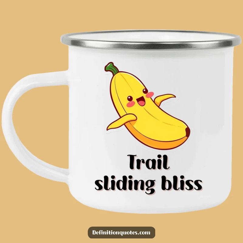 Funny Kawaii Banana Sliding Enamel Mug: Enjoy Ecstatic Moments on Your Adventures