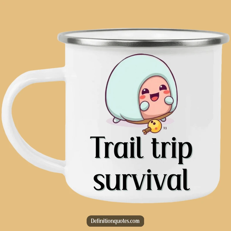 Funny Kawaii Slipper Trip Camping Mug: Sip Your Adventure with Comical Comfort!