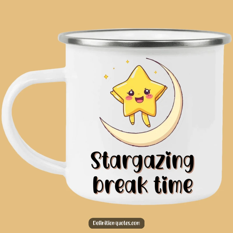 Funny Star Moon Camping Mug: Celestial Dancer's Outdoor Companion
