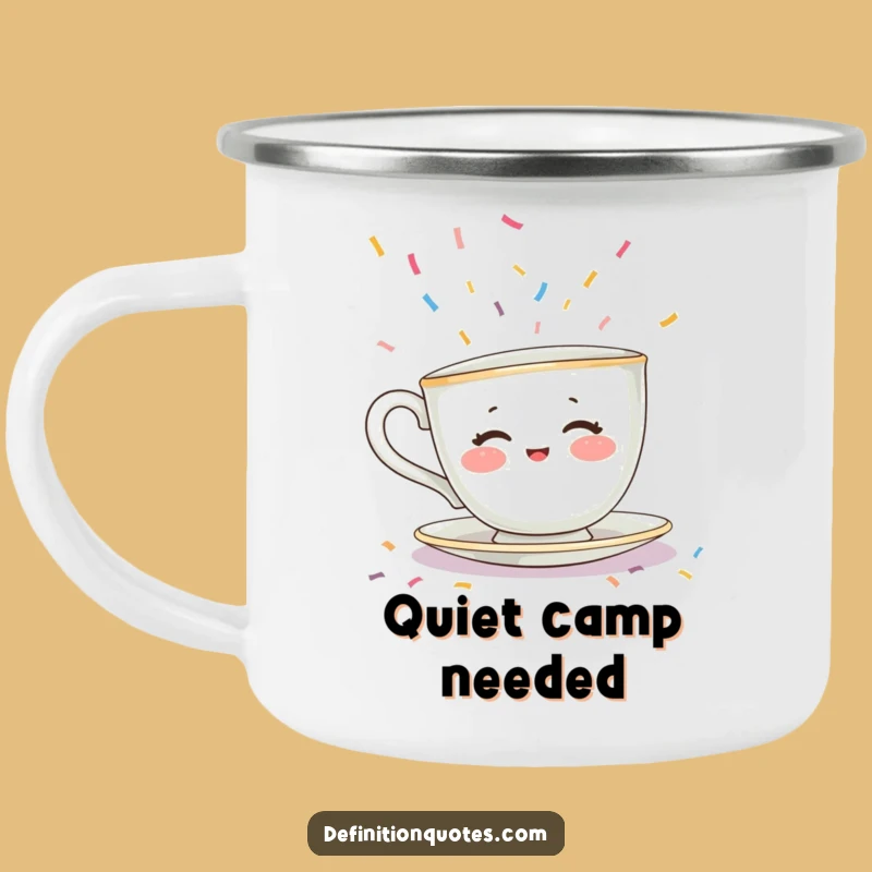 Funny Teacup Hiding Camping Mug: Shy Confetti Panic, Durable and Hilarious Gift