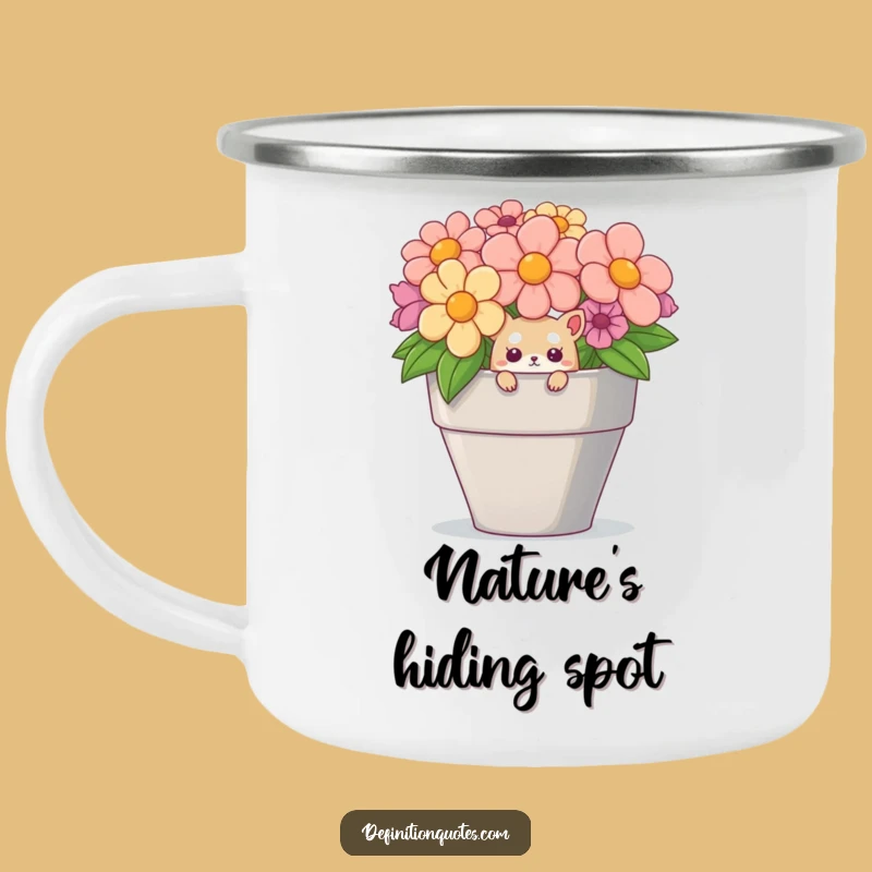 Funny Creature Peeking Camping Mug: Hilarious Outdoor Companion for Your Adventures!