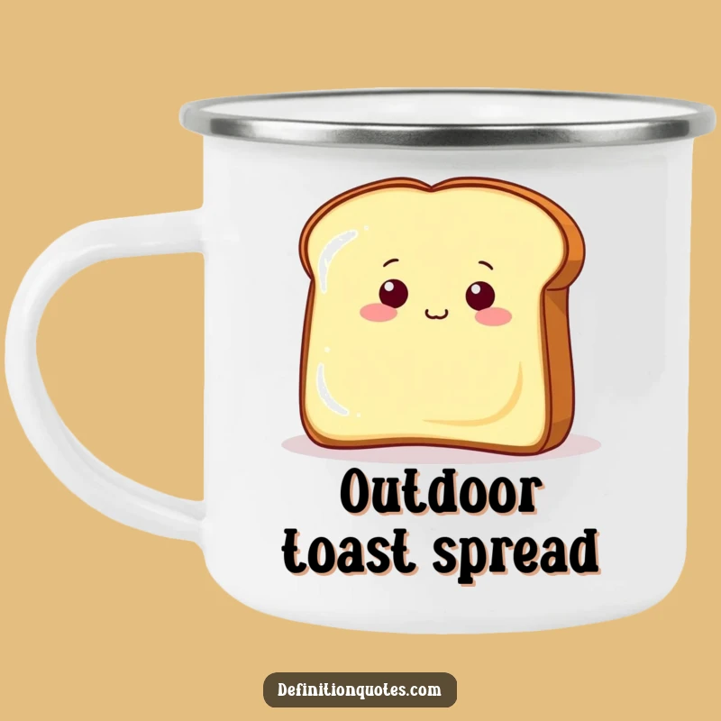 Funny Toast Butter Camping Mug: Hilarious Breakfast Character for Outdoor Adventures