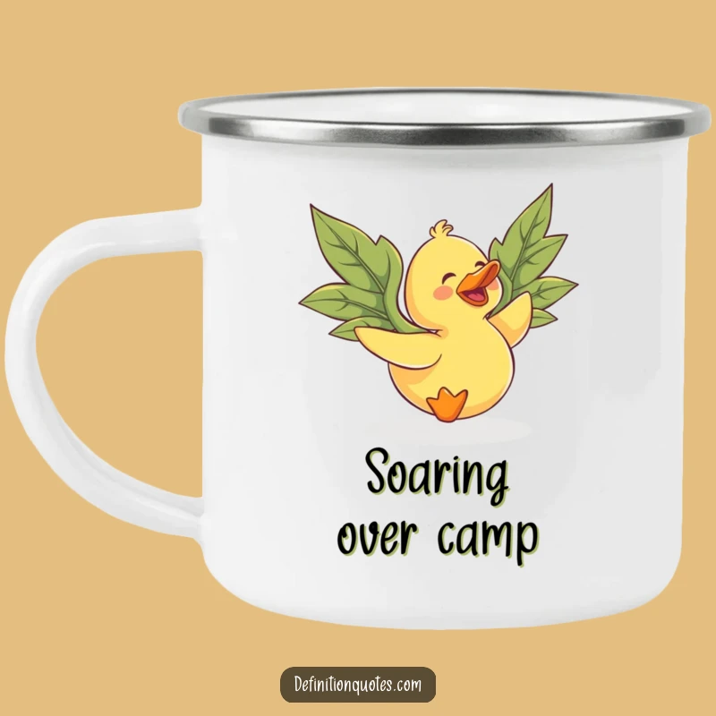 Funny Flying Duck Camping Mug: Hilarious Leaf-Winged Adventure Sip