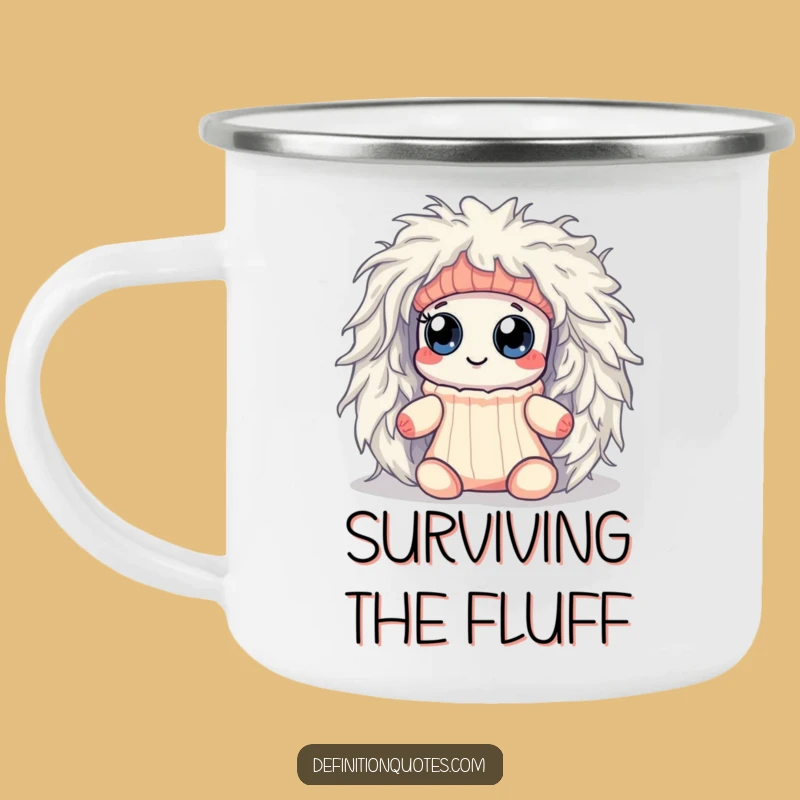 Funny Kawaii Sock Lint Monster Camping Mug - Hilarious Outdoor Companion