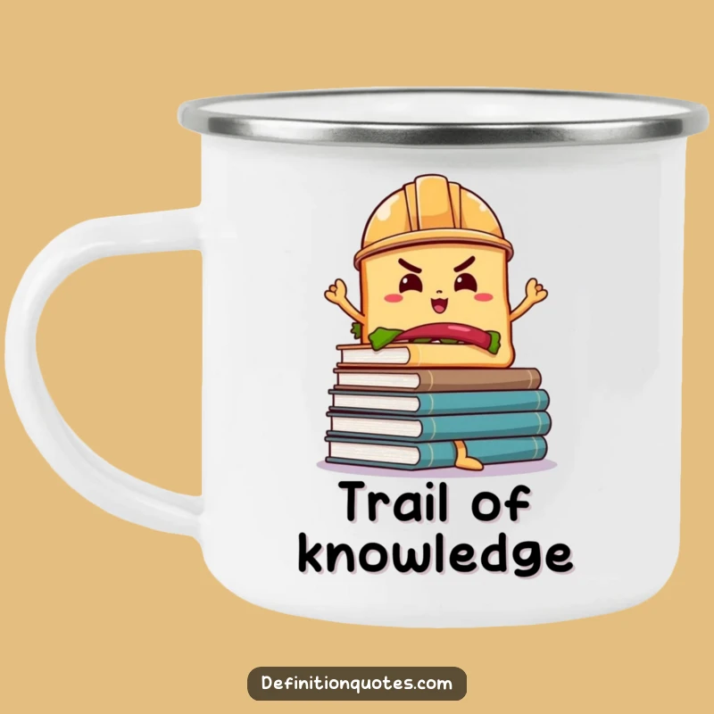 Funny Sandwich Book Balance Camping Mug: Durable Hard Hat Character Funny Gift