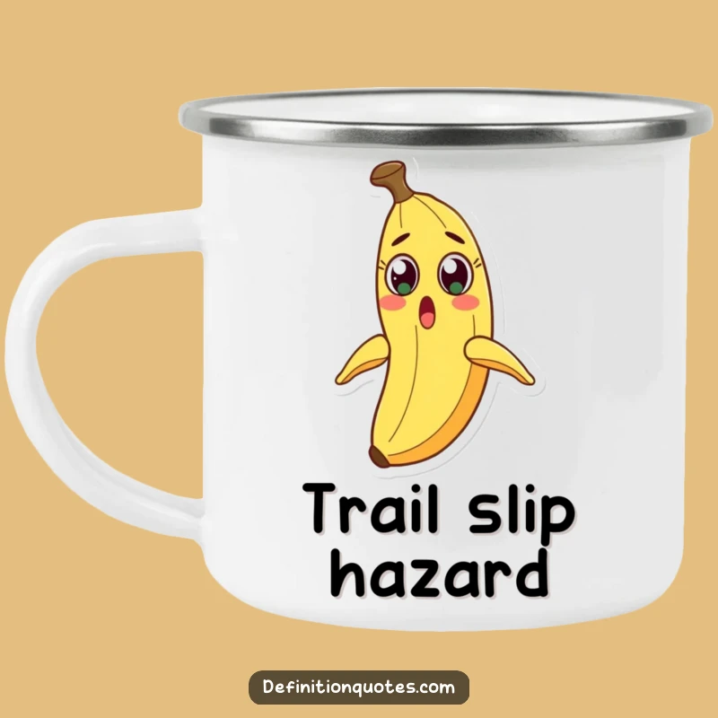 Funny Surprised Banana Peel Slide Camping Mug - Durable Character Cup for Outdoor Laughs