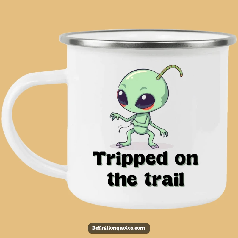 Funny Clumsy Alien Camping Mug - Durable Sci-Fi Character Tripping Cup for Adventures