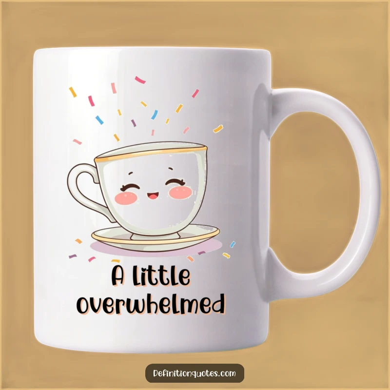Funny Teacup Hiding Mug: Shy Character Confetti Panic, Hilarious Gift for Introverts