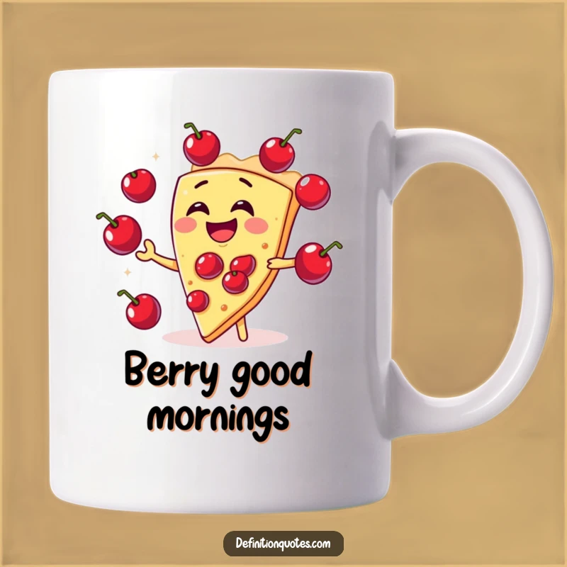 Funny Pie Juggling Mug: Hilarious Dessert Character Gift for Sweet Laughs