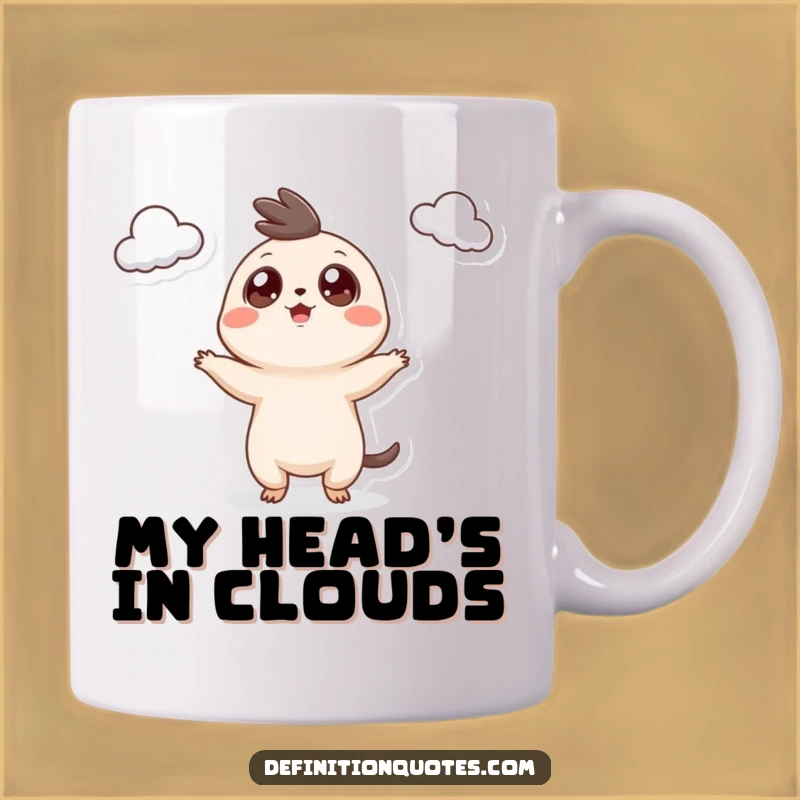 Funny Cloud Juggler Mug: Googly Eyed Creature's Sky Fun, Perfect Funny Gift