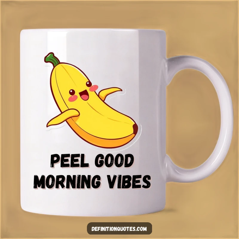 Funny Kawaii Banana Sliding Mug: Ecstatic Joyful Gift for Banana Lovers