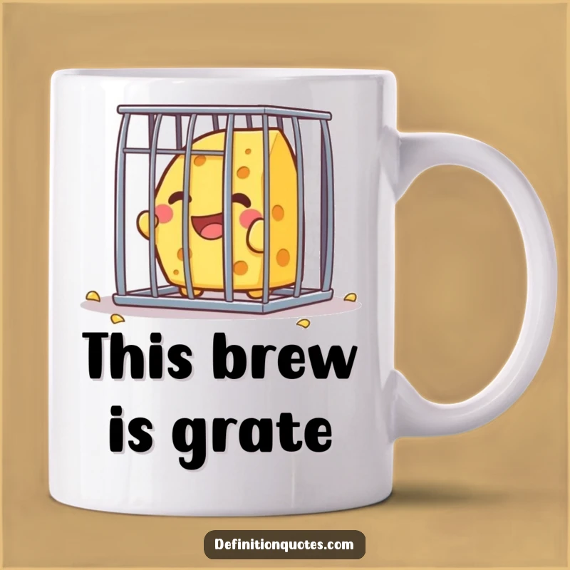Funny Kawaii Cheese Escaping Cage Mug - Hilarious Foodie Gift for Dreamers