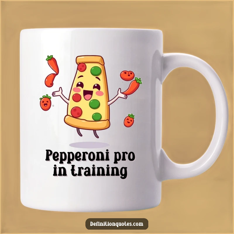 Funny Pizza Juggling Pepperoni Mug: A Hilarious Slice of Joyful Foodie Gift