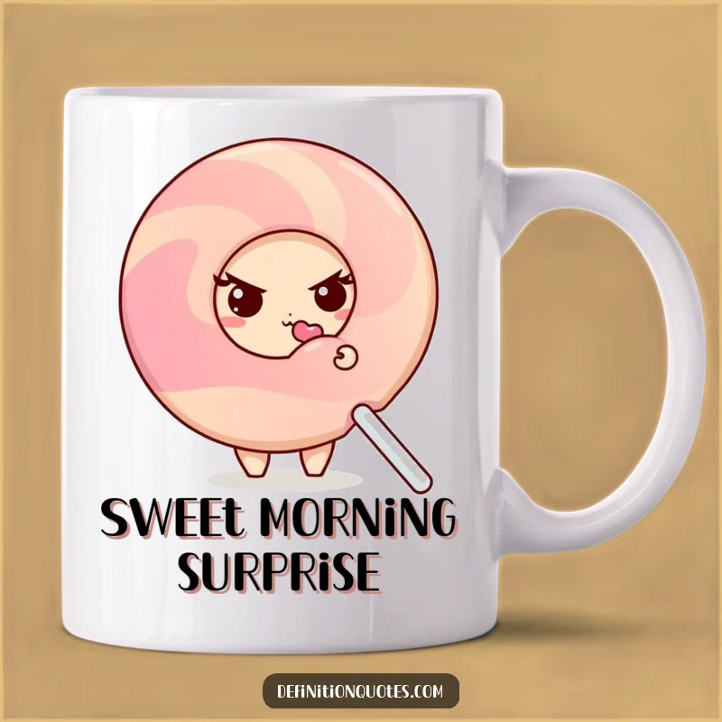 Funny Shy Donut Mug: Hilarious Licked Lollipop Secret Gift