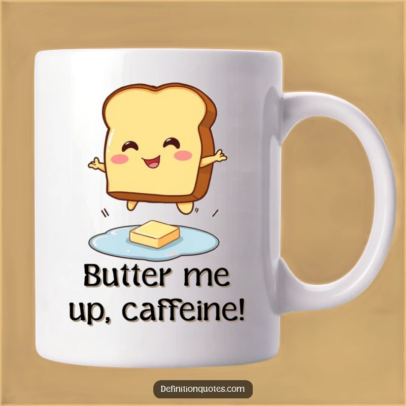 Funny Toast Jumping Butter Mug: A Hilarious Breakfast Character Gift for Coffee Lovers