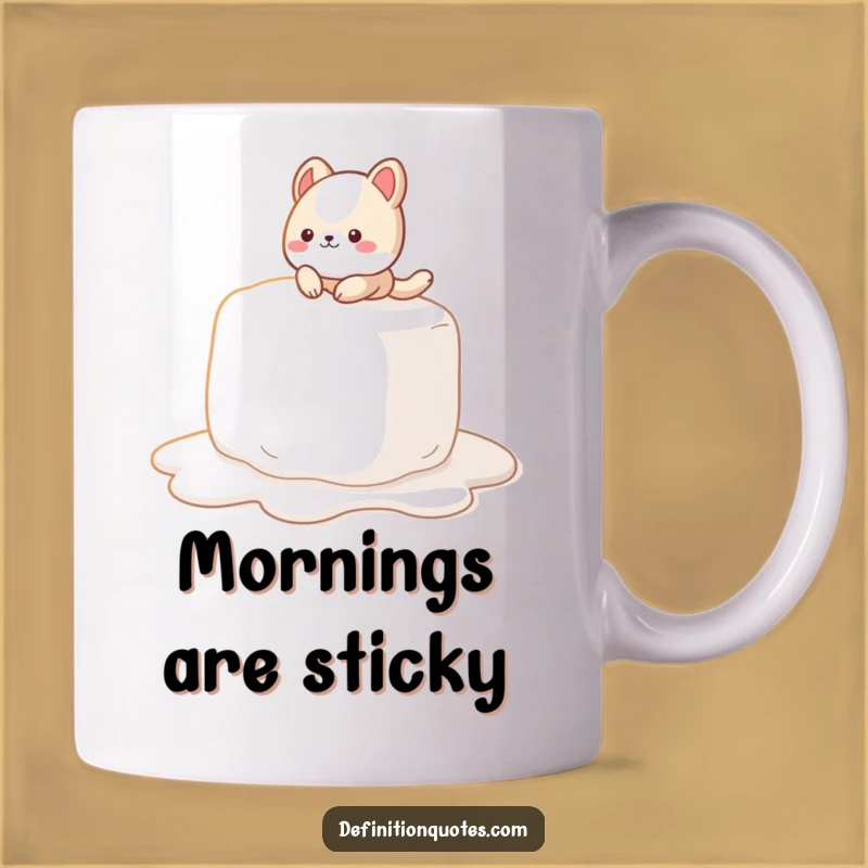 Funny Marshmallow Slip Mug: Adorable Animal's Sweet Mishap, Perfect Funny Gift