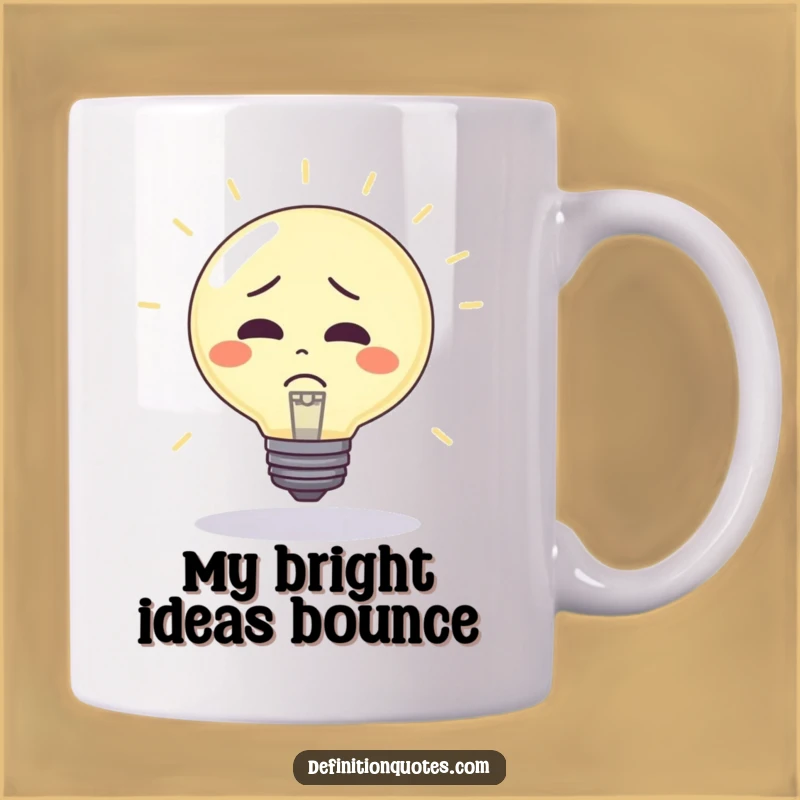 Funny Lightbulb Mug: Bouncy Confusion - Hilarious Idea Gift for Thinkers