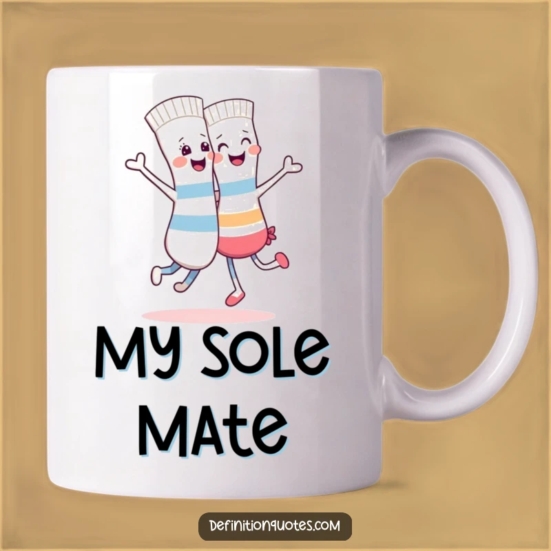 Funny Cheerful Sock Dance Mug - Joyful Mismatched Pair Gift for Sock Lovers