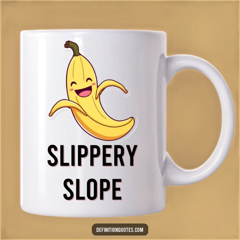 Funny Banana Peel Slip Mug: Exaggerated Flair Fail, Comedic Gift