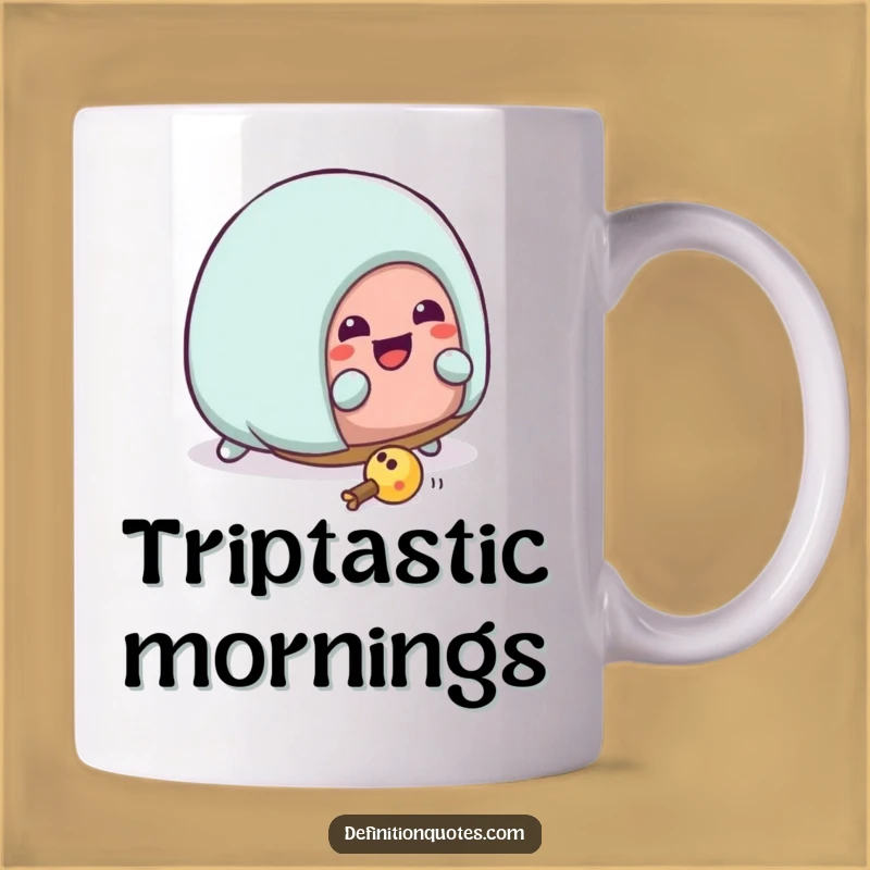 Funny Kawaii Slipper Trip Mug: A Hilarious Gift for Clumsy Comfort Lovers!