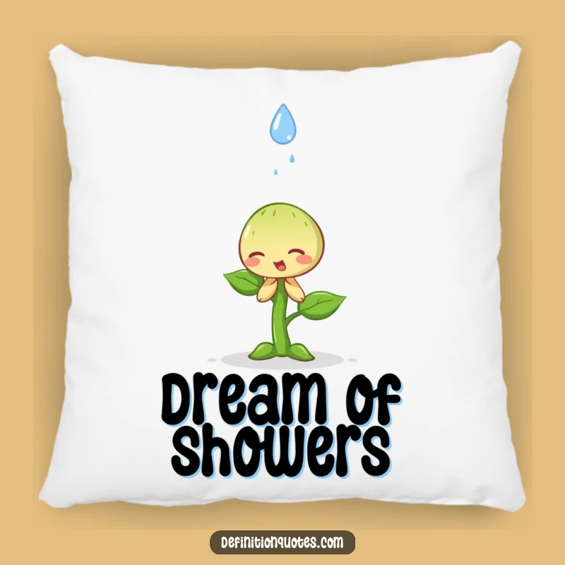 Funny Sprout & Raindrop Pillow - Rest on Humble Dramatics