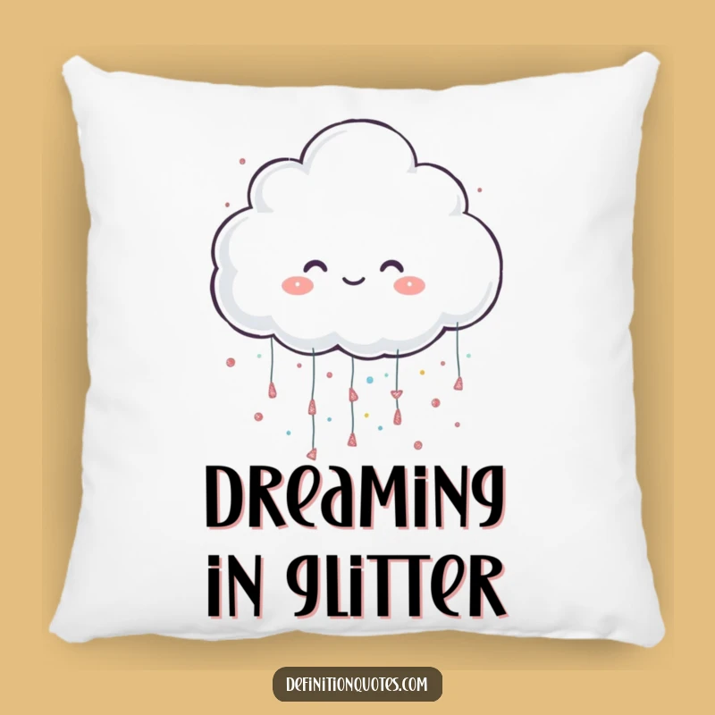 Funny Pillow: Cheerful Cloud Raining Glitter for Cozy, Magical Comfort