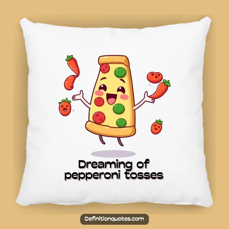 Funny Pizza Juggling Pepperoni Pillow: Cozy Up with Comical Foodie Comfort