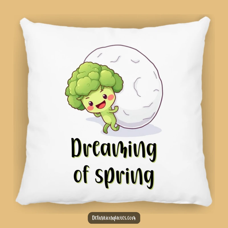 Funny Broccoli Snowball Pillow: Optimistic Veggie Cozy Decor