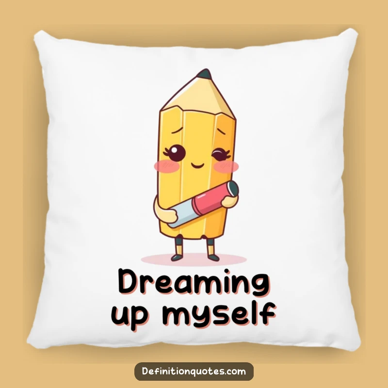 Funny Blushing Pencil Pillow: Artist's Creative Comfort Cozy Gift