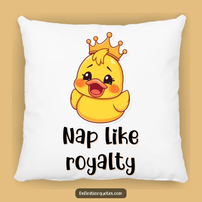 Funny Rubber Ducky Crown Pillow: Shocked Joy Cushion, Cozy Gift