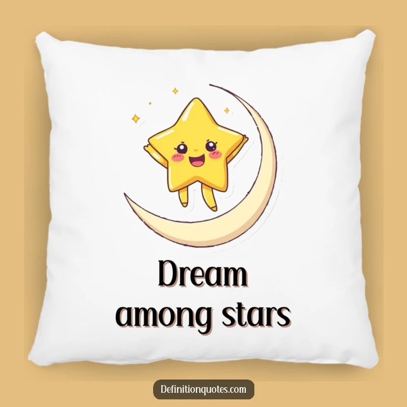 Funny Star Moon Pillow - Cozy Character Dancing, Comfort Celestial Gift
