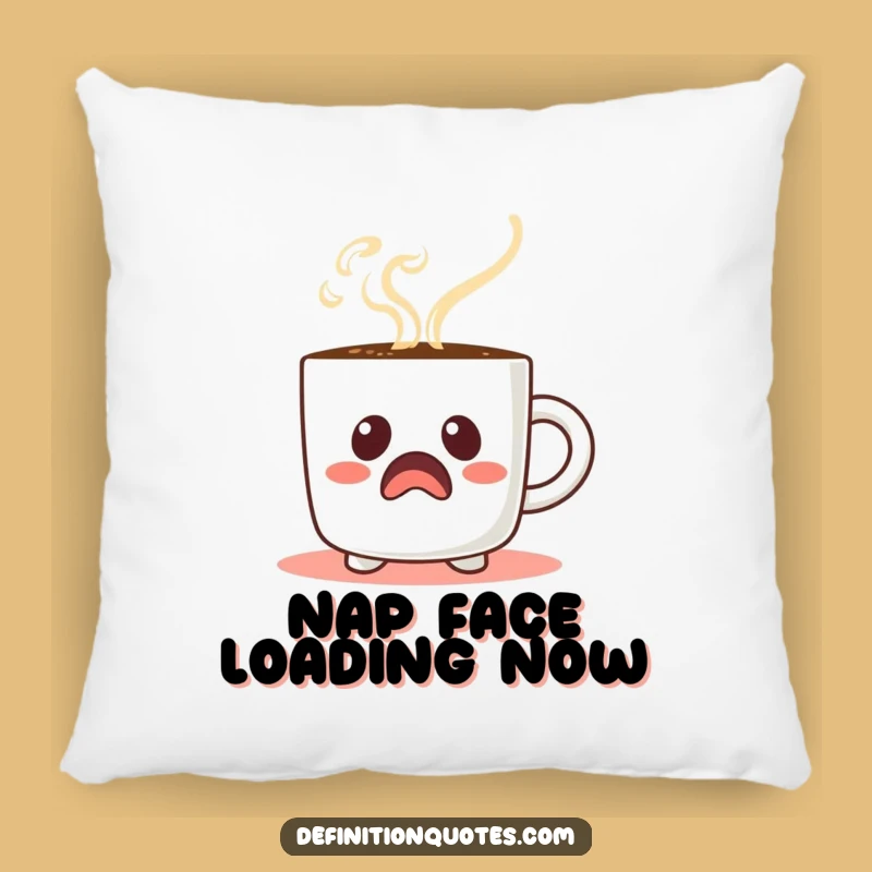Funny Startled Coffee Mug Pillow: Cozy Up with Comical Morning Comfort