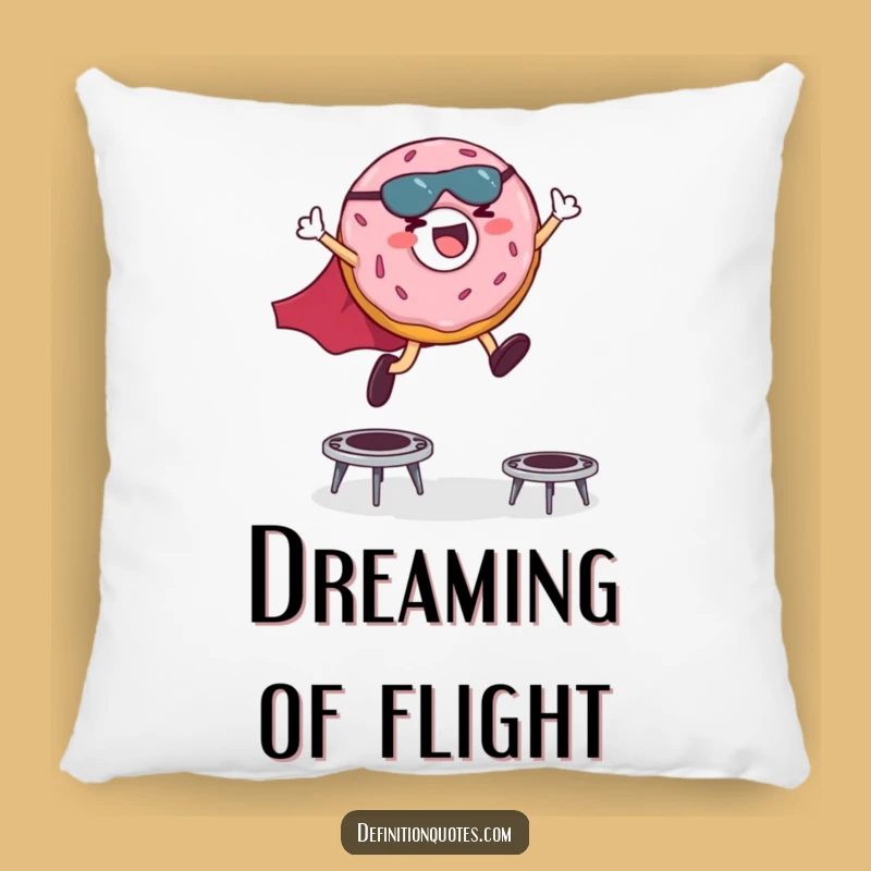 Funny Superhero Donut Pillow: Giggling Hero Trampoline Leaps Comfy Decor