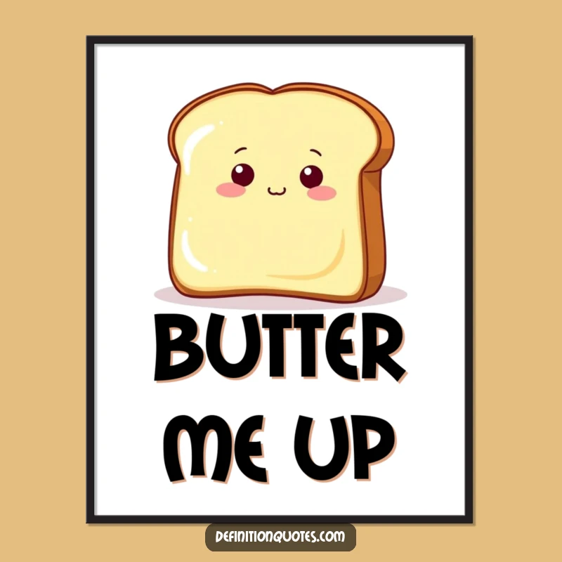 Funny Toast Butter Digital Art: Hilarious Breakfast Character Decor for Any Kitchen