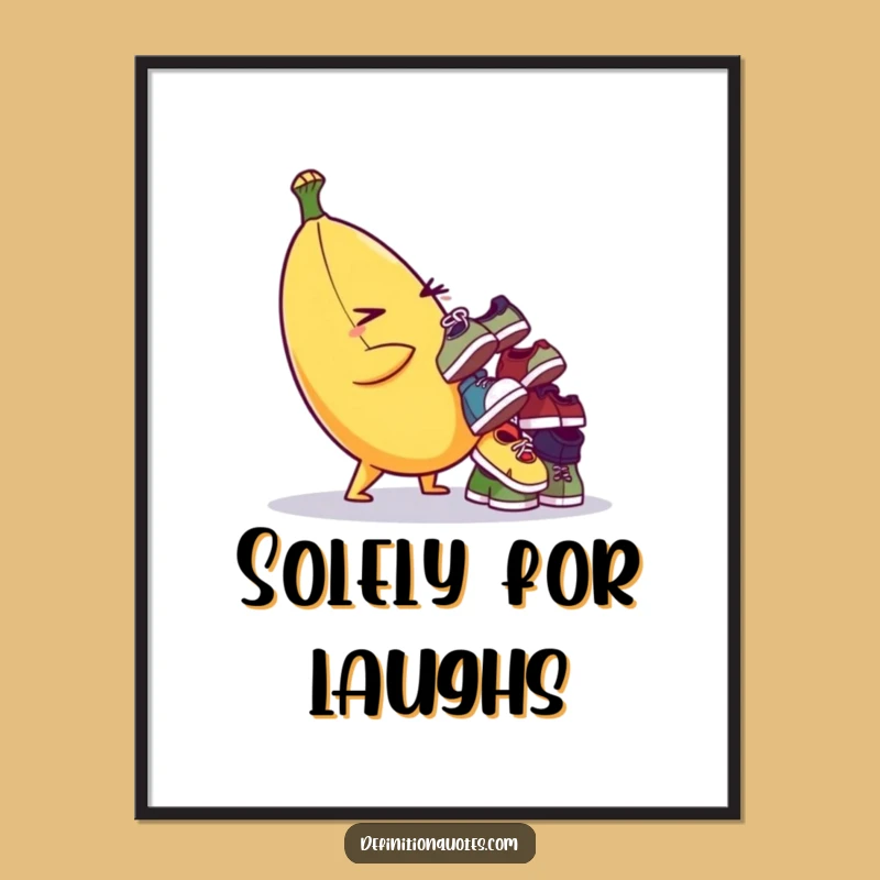 Funny Banana Shoe Balancing Act Digital Art - Instant Quirky Decor