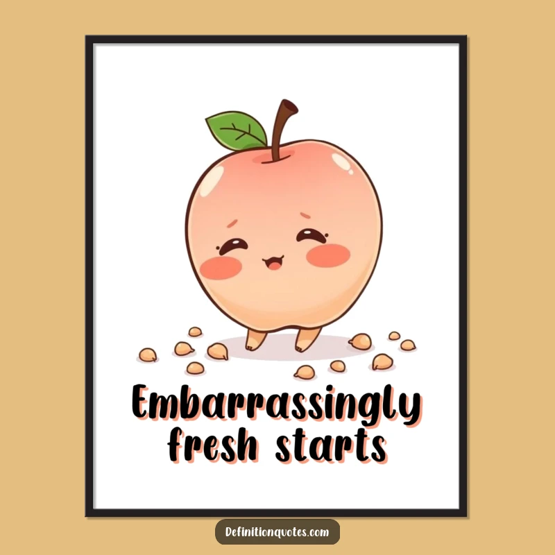 Funny Blushing Apple Digital Art: Instant Download of Sweet Humor