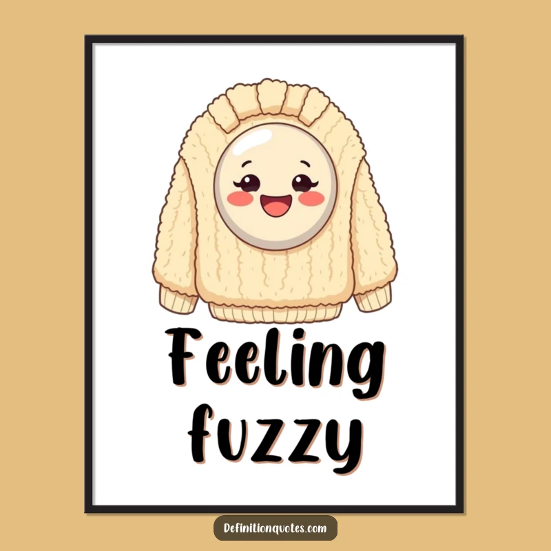 Funny Happy Button Sweater Digital Art: Hilarious Printable Decor for Cozy Humor
